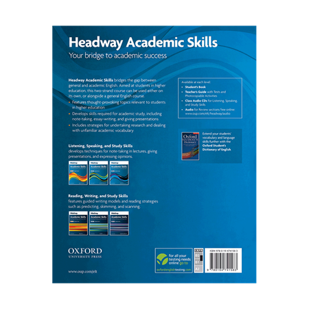 Headway Academic Skills   Listening   Speaking and Study Skills Level 3 Student Book     BackCover